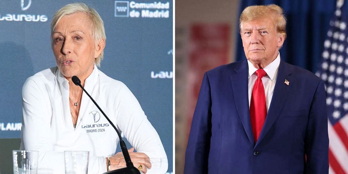 Martina Navratilova (L) and Donald Trump (R) (Image Source: Getty)