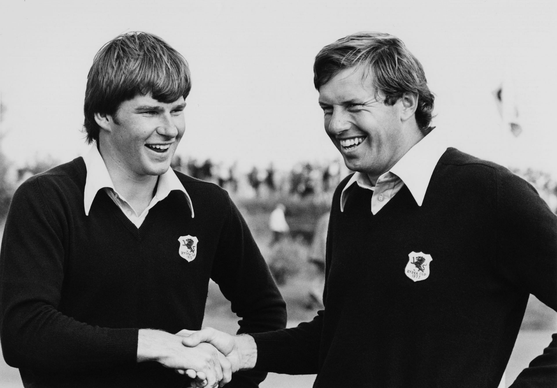 Nick Faldo and Peter Oosterhuis, 1977 Ryder Cup (Image via Getty)