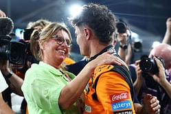 Watch: The hilarious moment when Penelope Kvyat pushes Lando Norris' mother away from him