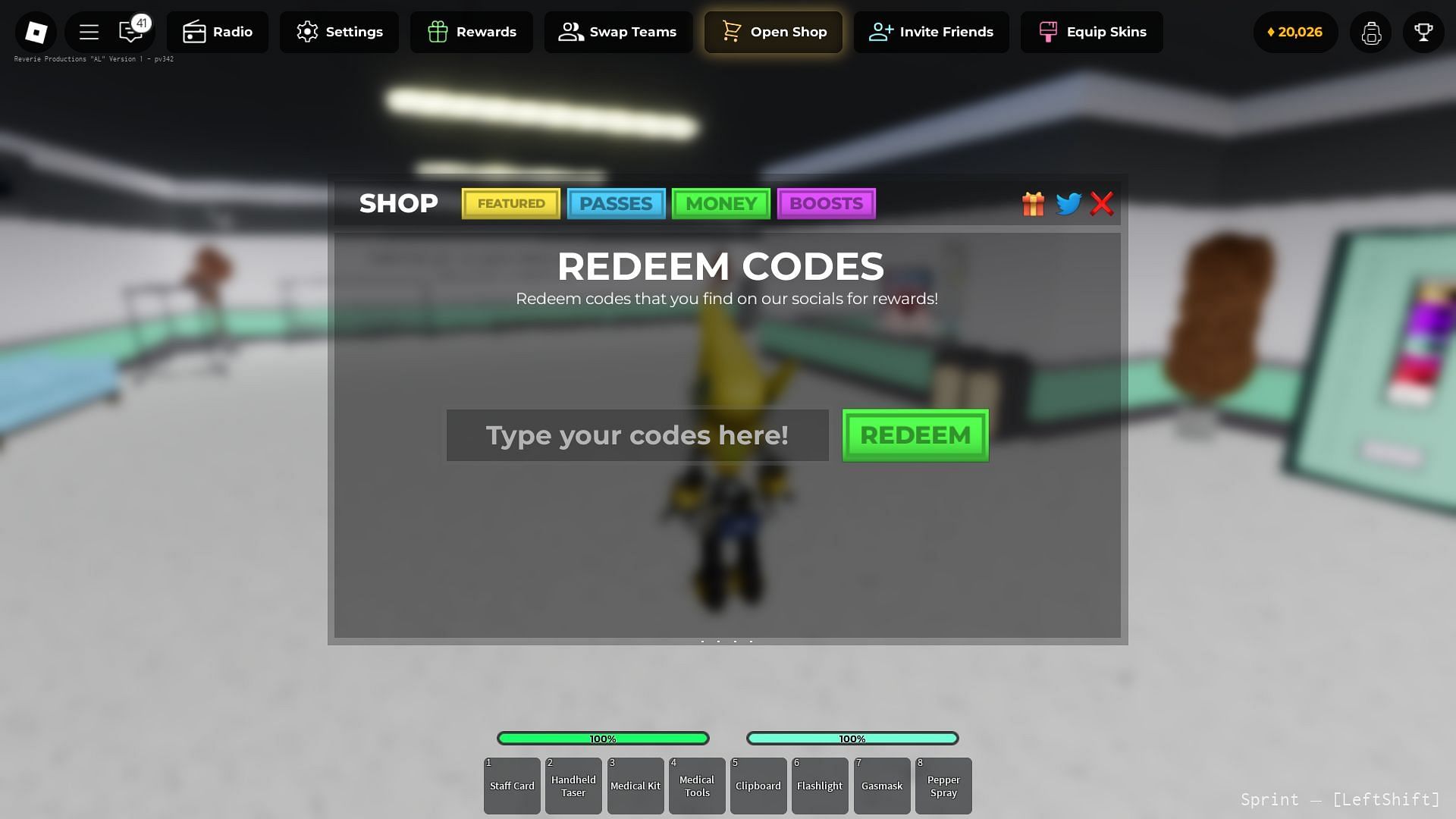 Codebox in Asylum Life (Image via Roblox)