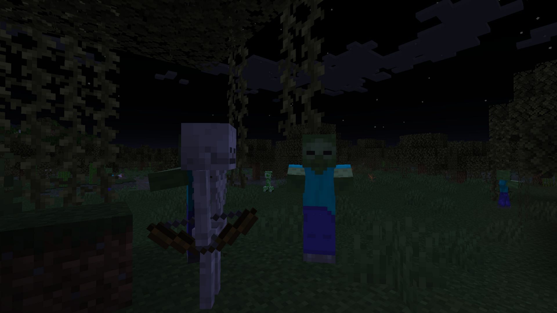 Skeletons and zombies get buffed during fuller moon cycles in Minecraft (Image via Mojang Studios)