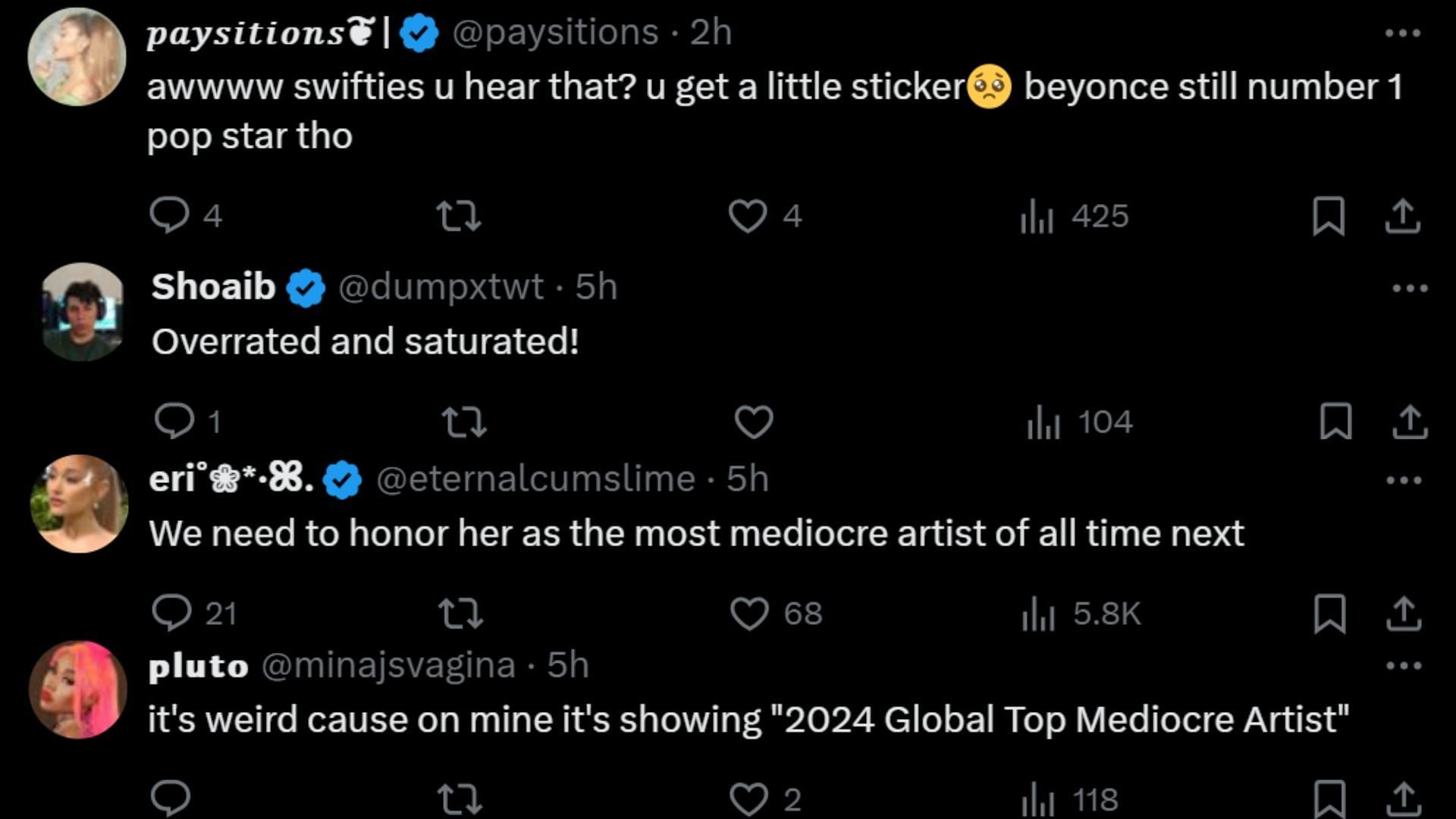 A few netizens were not fans of Swift&#039;s Spotify achievement (Image via X/@PopBase)