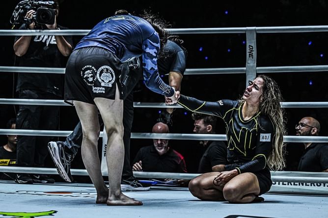 Mayssa Bastos reveals she had “a lot” of frustration for not submitting Danielle Kelly despite retaining the gold at ONE Fight Night 26
