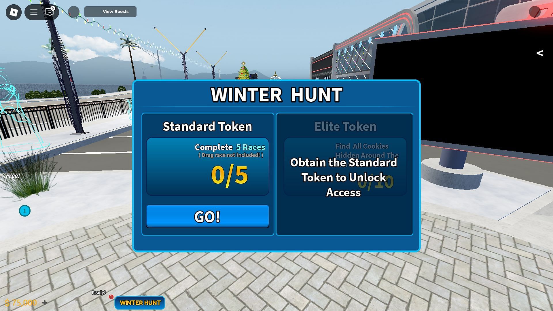 Complete the Winter Hunt to get the Tokens (Image via Roblox)