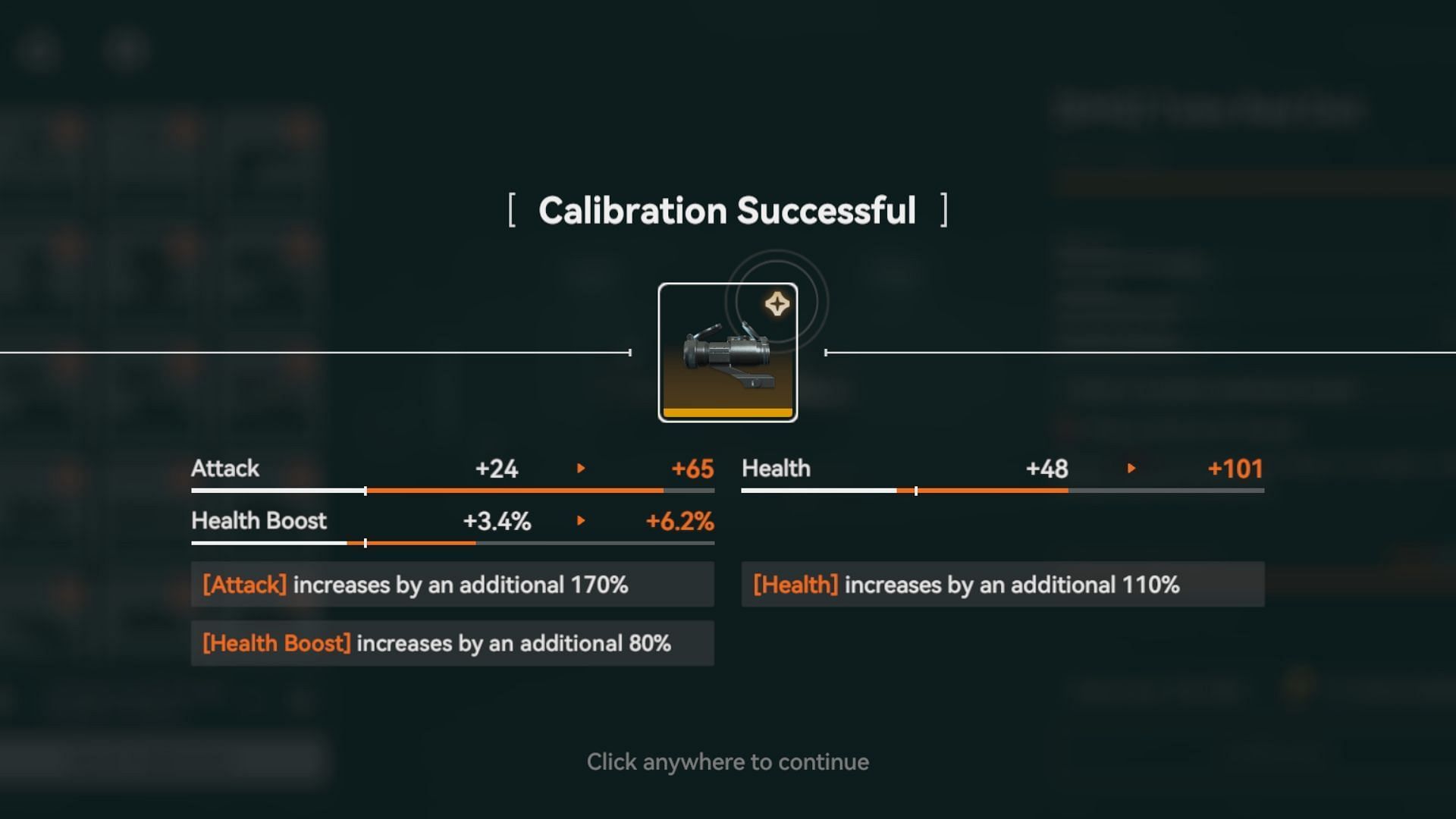 Details after successful upgrade of an attachment (Image via Sunborn)