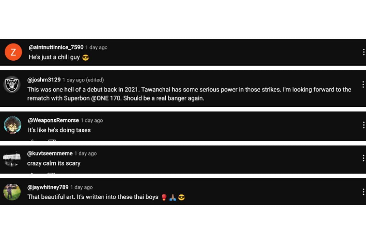 Screenshot of fans&#039; comments