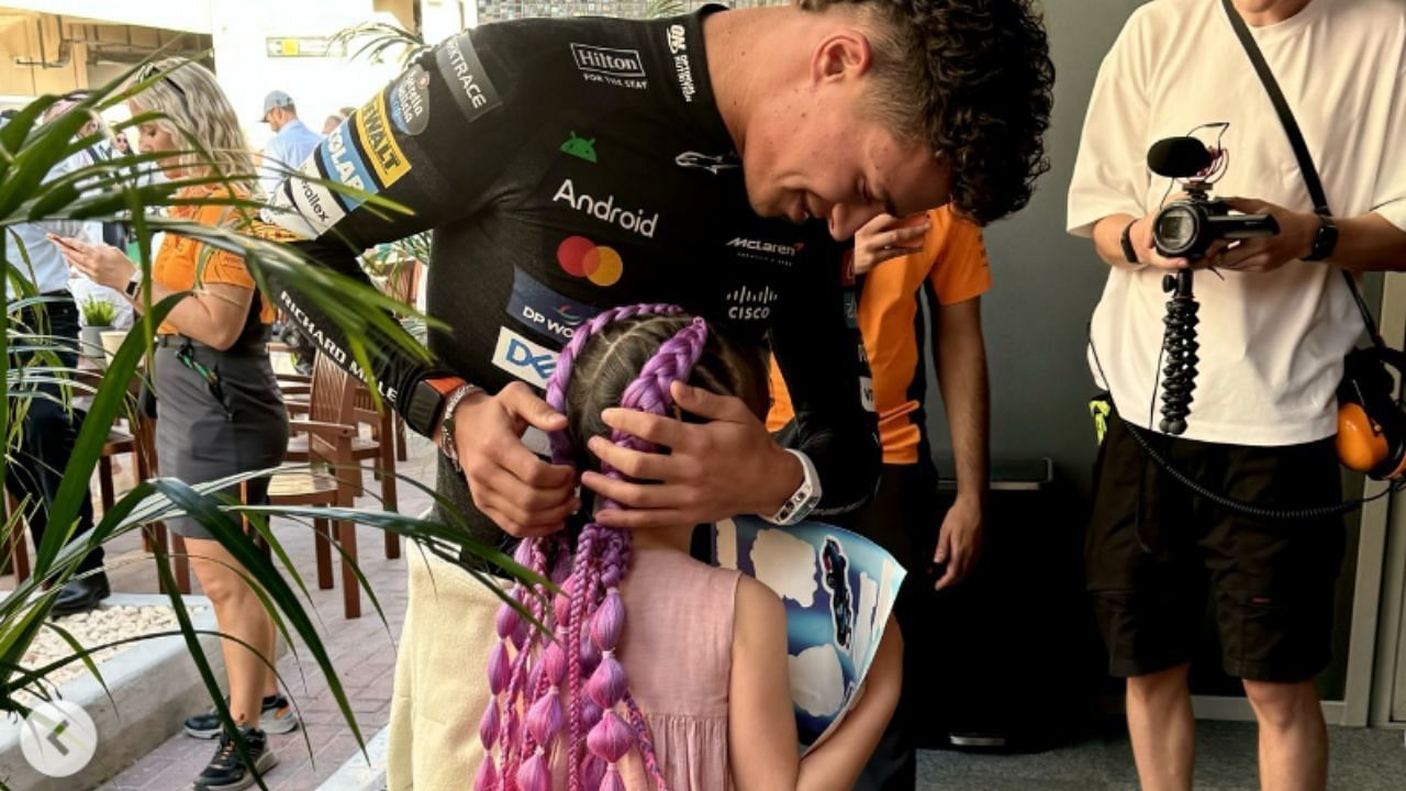 Lando Norris with Penelope Kvyat at Abu Dhabi Grand Prix : Image Source: kellypiquet - Instagram