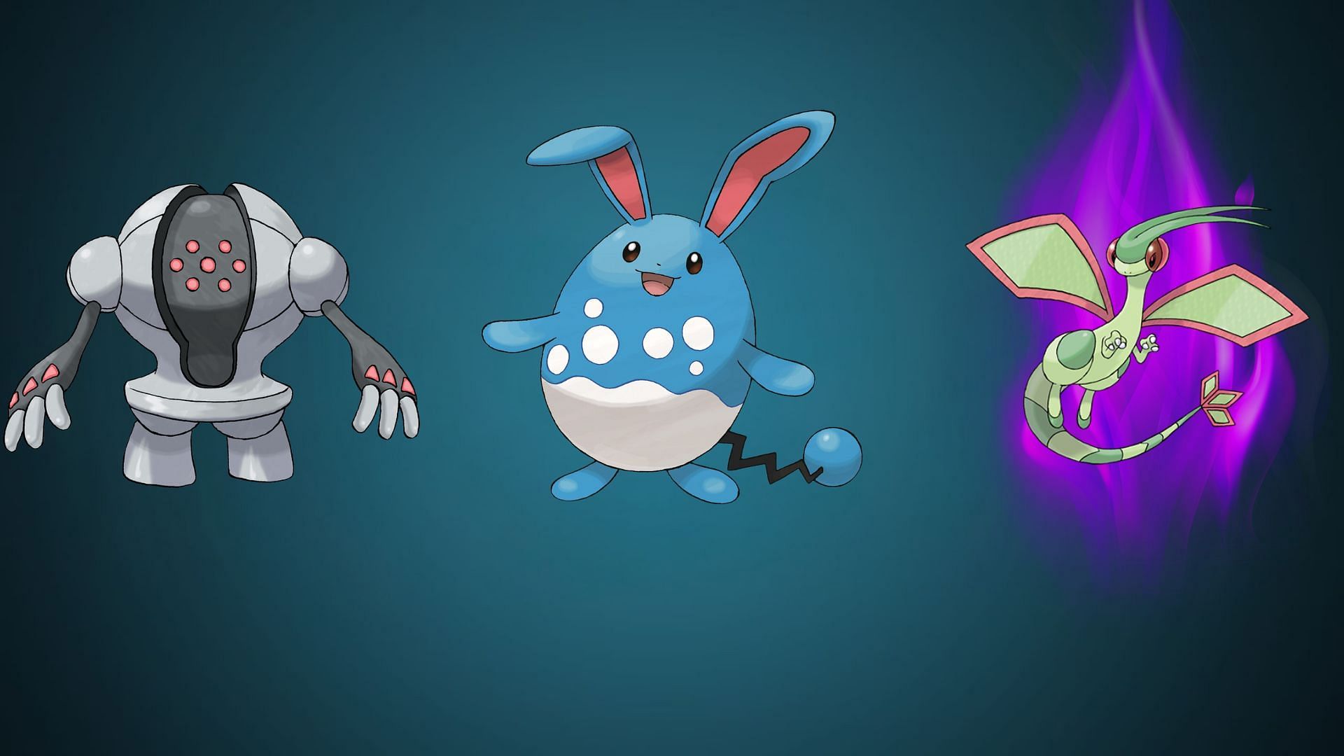 Registeel, Azumarill, and Shadow Flygon (Image via TPC)