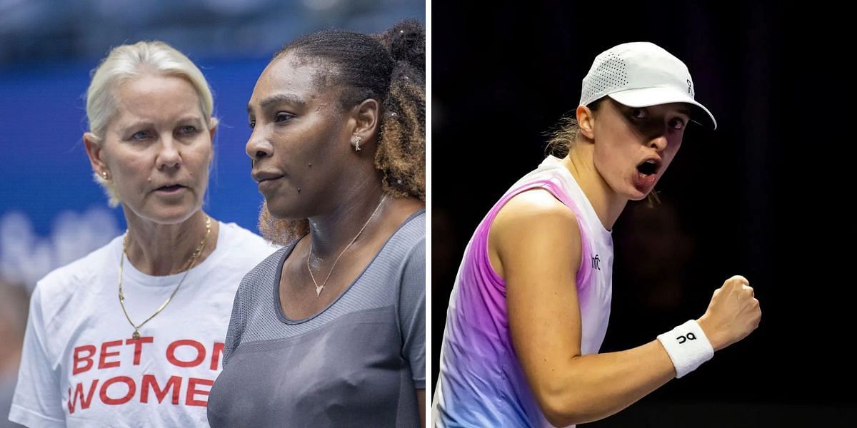 Rennae Stubbs and Serena Williams (L), Iga Swiatek (R), Sources: Getty