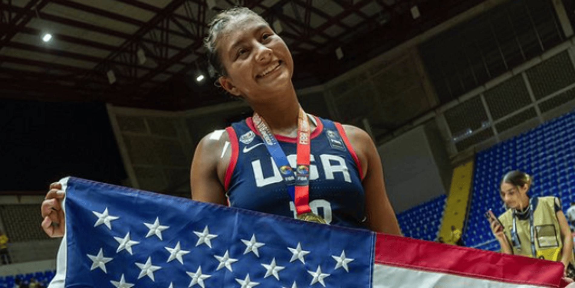 Sienna Betts playing for USA Basketball in Colombia (Source: Instagram/siennabetts_)