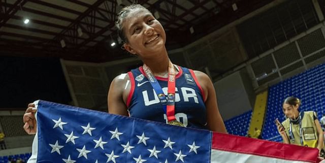 Sienna Betts playing for USA Basketball in Colombia (Source: Instagram/siennabetts_)