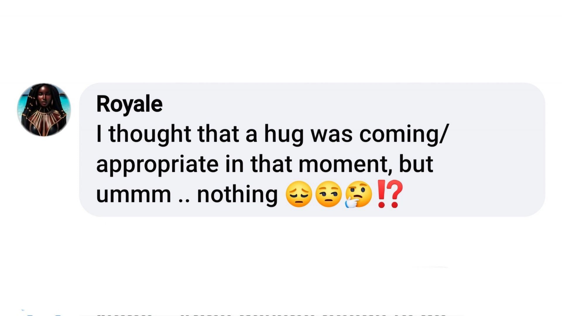 An audience member who hoped for a hug to soften the vulnerable moment (via General Hospital Fans Official / Facebook)