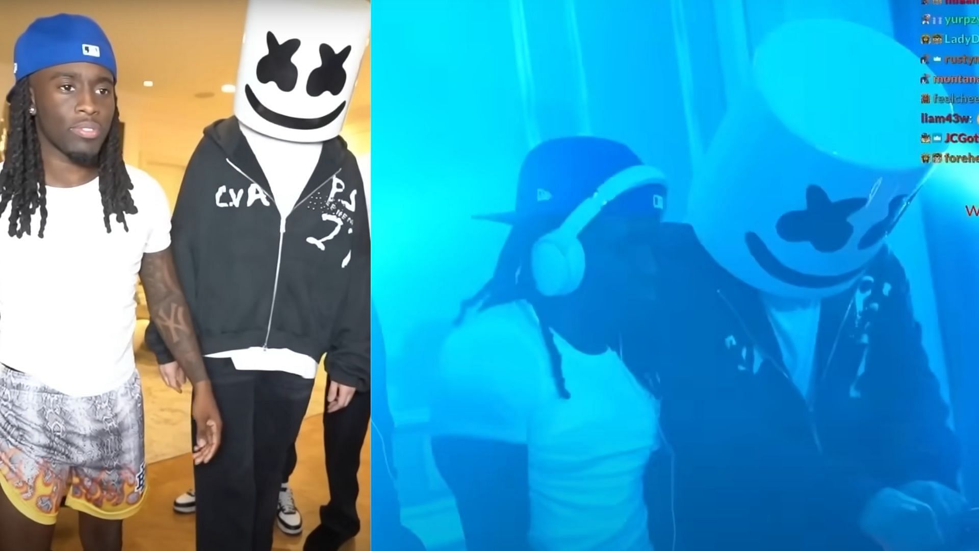 Marshmello hosted a &#039;silent part&#039; during Kai&#039;s Mafiathon (Image via Kai Cenat Live/YouTube)