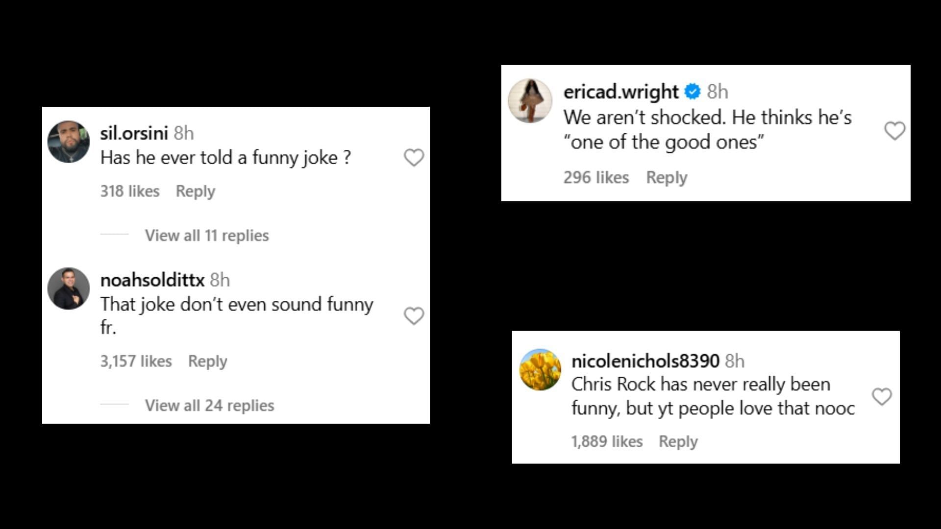 Online responses (Images via Instagram/theneighborhoodtalk)