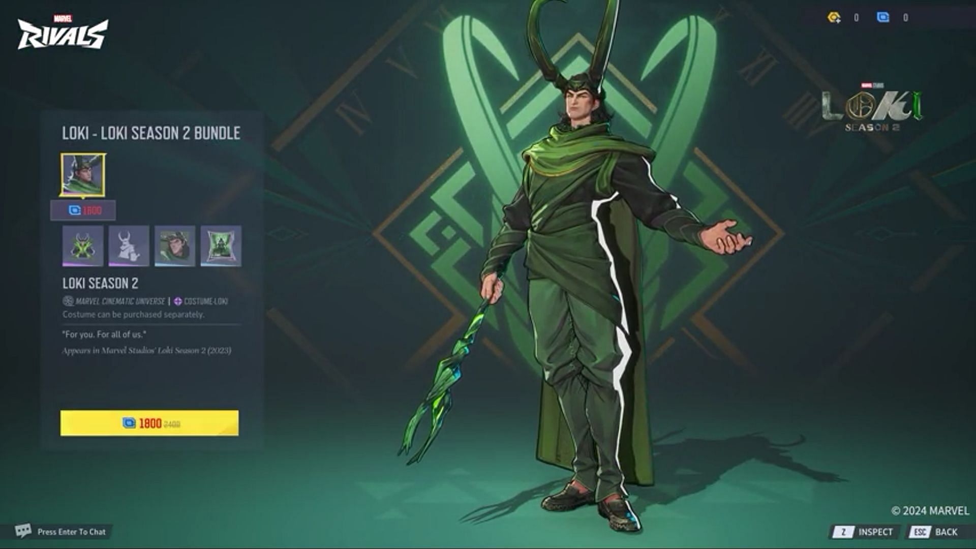 Marvel Rivals Loki Season 2 Bundle (Image via NetEase Games)