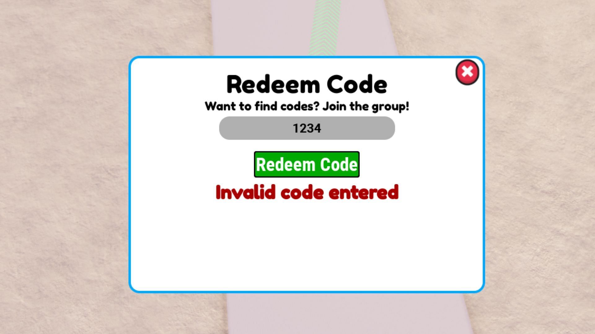 Hack an Evil Crocodile invalid code issue (Image via Roblox)