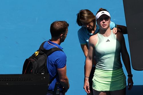 Elina Svitolina was forced out of the 2024 Australian Open with a back injury. (Source: Getty)