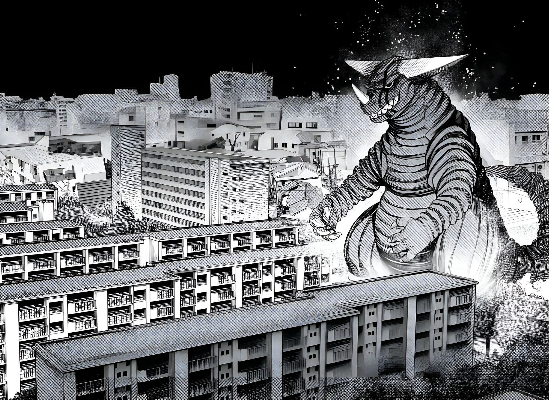 The kaiju as seen in the manga (Image via Yukinobu Tatsu &amp; Shueisha)