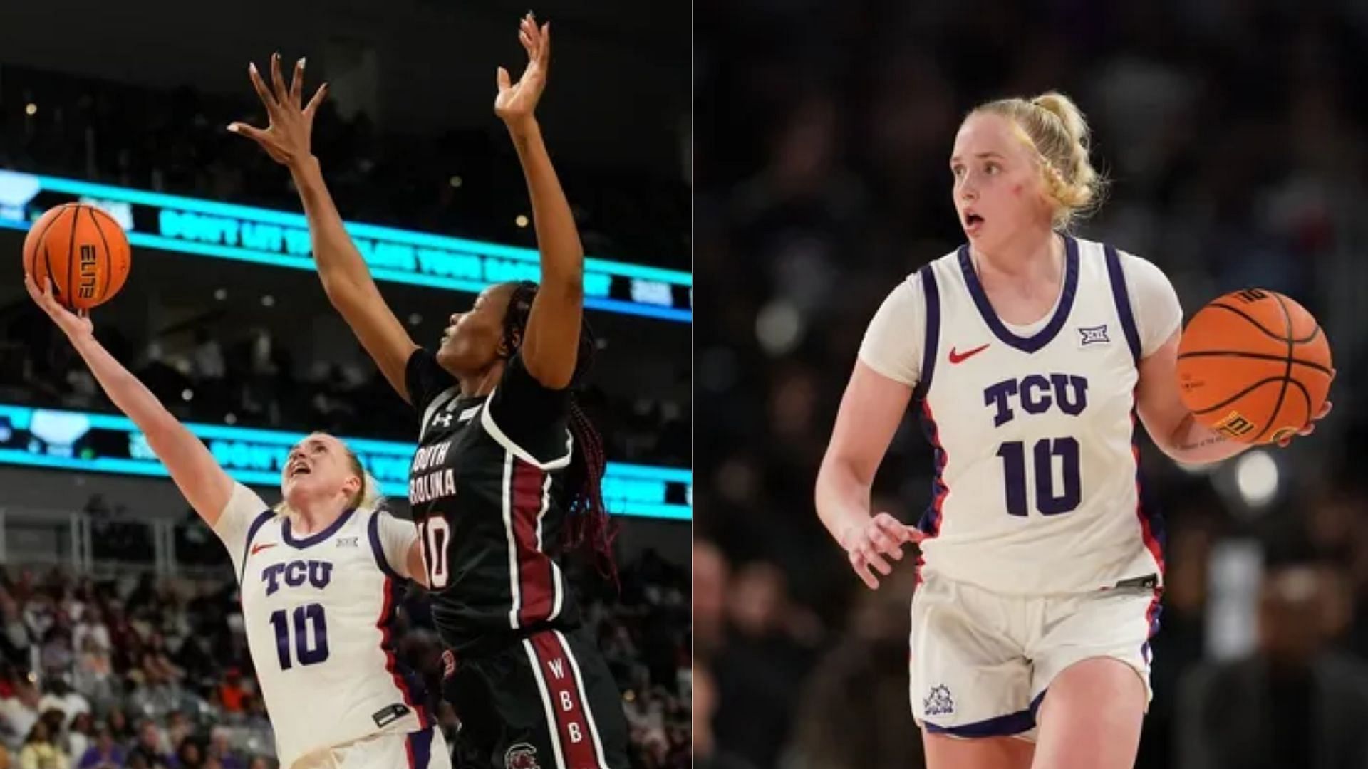 Hailey Van Lith came up with 17 points, five rebounds, five assists and three steals in 31 minutes for TCU. (Image Source: IMAGN)