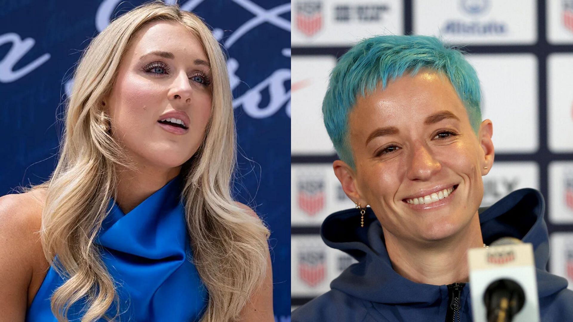 Riley Gaines reacts to Megan Rapinoe praising Barbra Banda [Image Source : Getty]