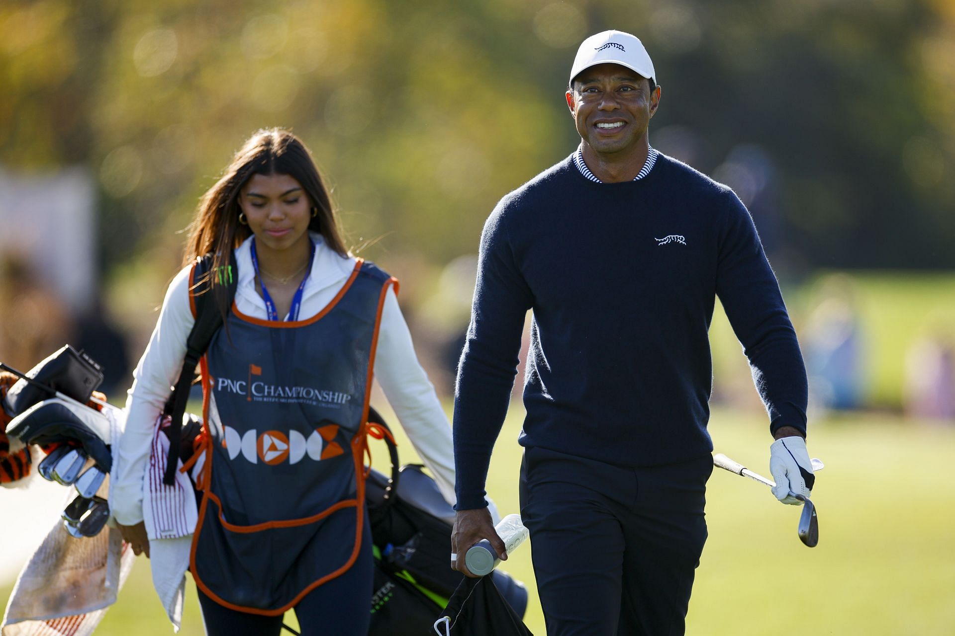 Tiger Woods and Sam at the 2024 PNC Championship (Source: Getty)