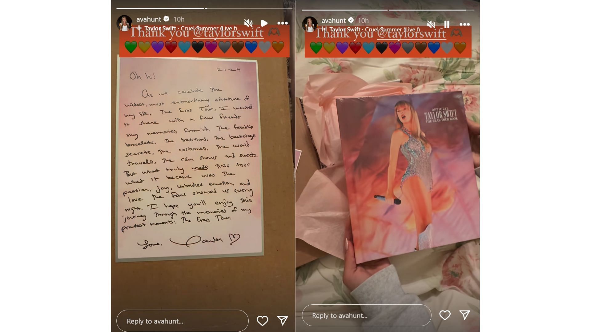 Chiefs CEO Clark Hunt&#039;s daughter Ava shares personal gift by Taylor Swift [Credit: @avahunt IG]