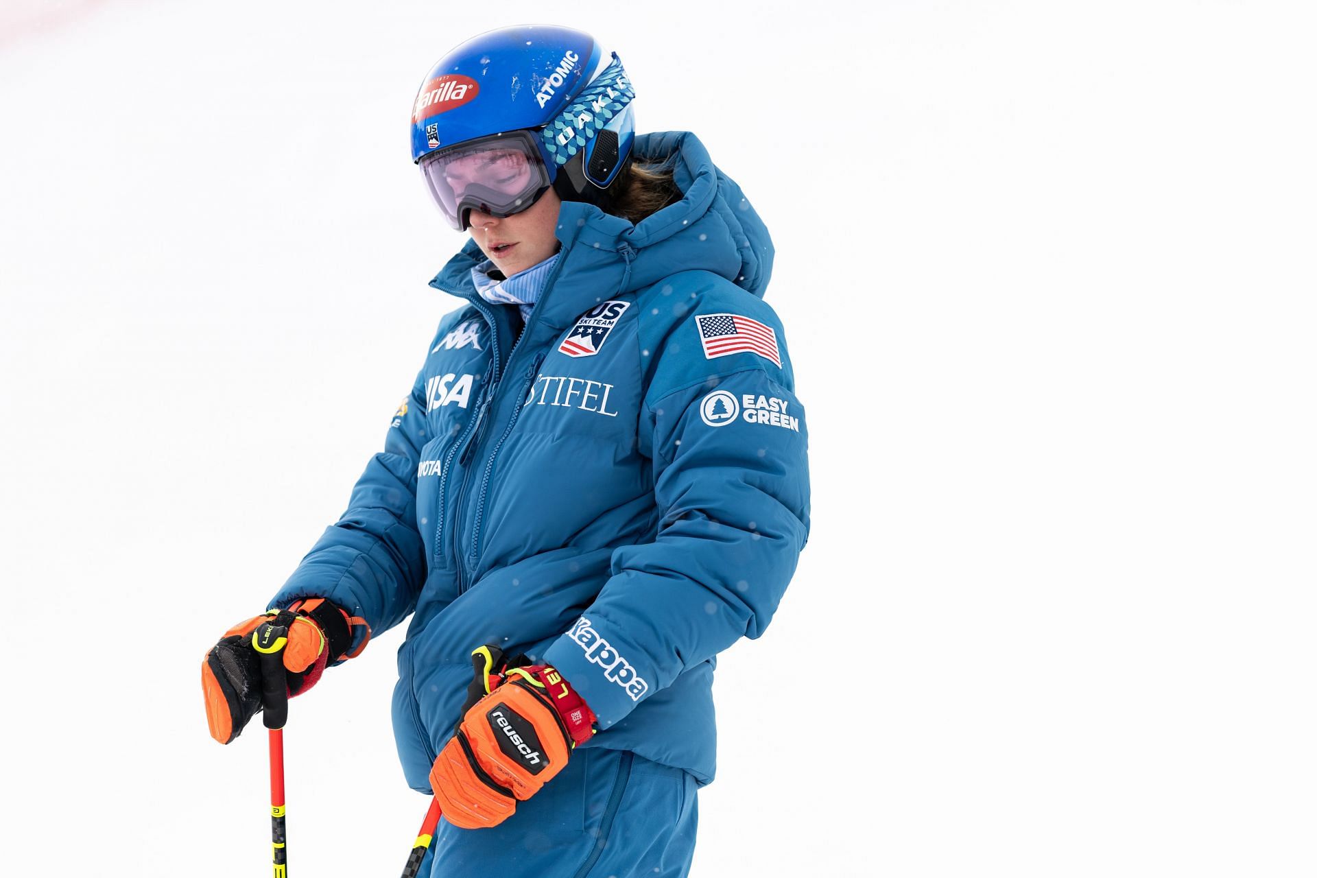 Mikaela Shiffrin of the United States before the first run of the giant slalom during the Killington World Cup in Killington, Vermont. (Photo by Getty Images)