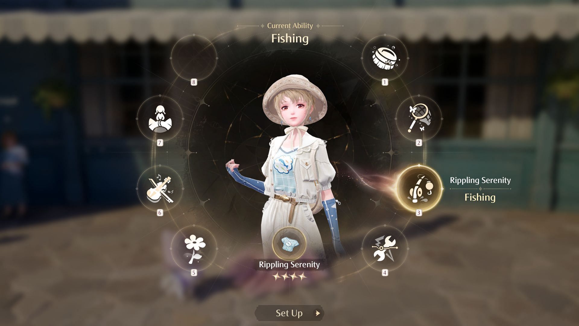 Choose the Fishing ability from the ability wheel (Image via Infold Games)