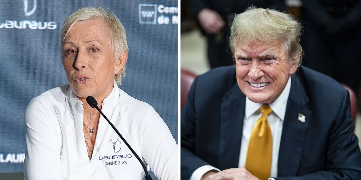 Martina Navratilova (L), Donald Trump (R), Sources: Getty