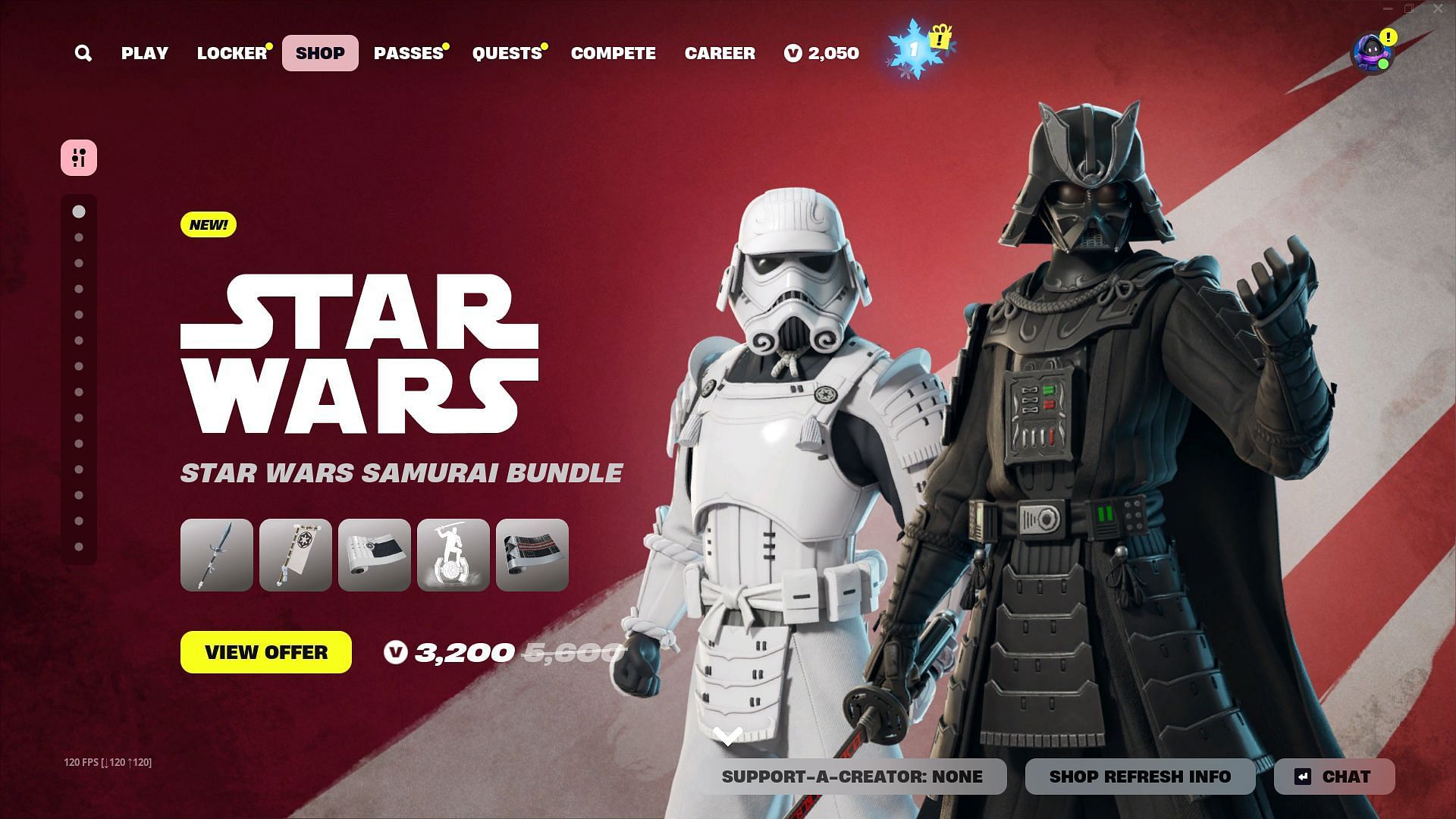 You can now get your hands on the Darth Vader Samurai and Stormtrooper Samurai skins (Image via Epic Games)