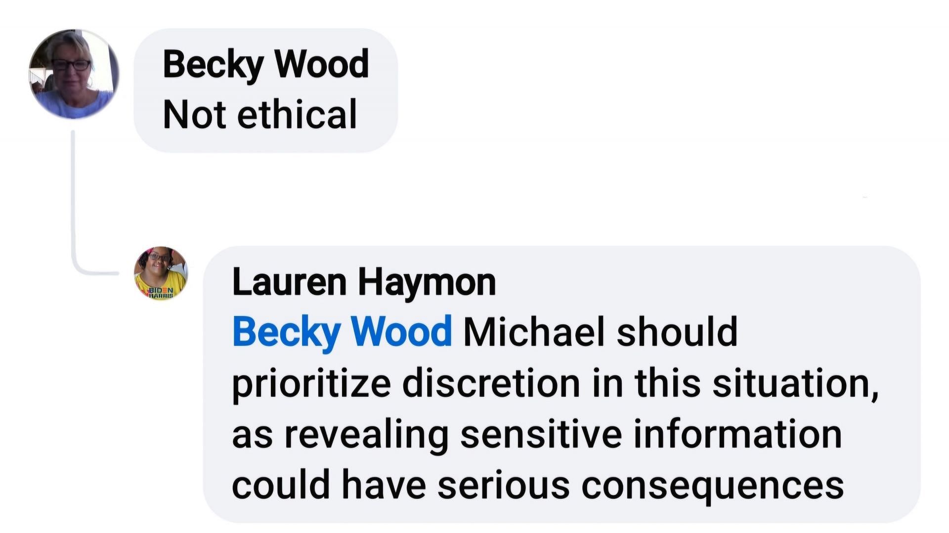 Fans discussing the ethical implications of Michael&#039;s actions (Image via Kathleen Niami Vettori/ Facebook)