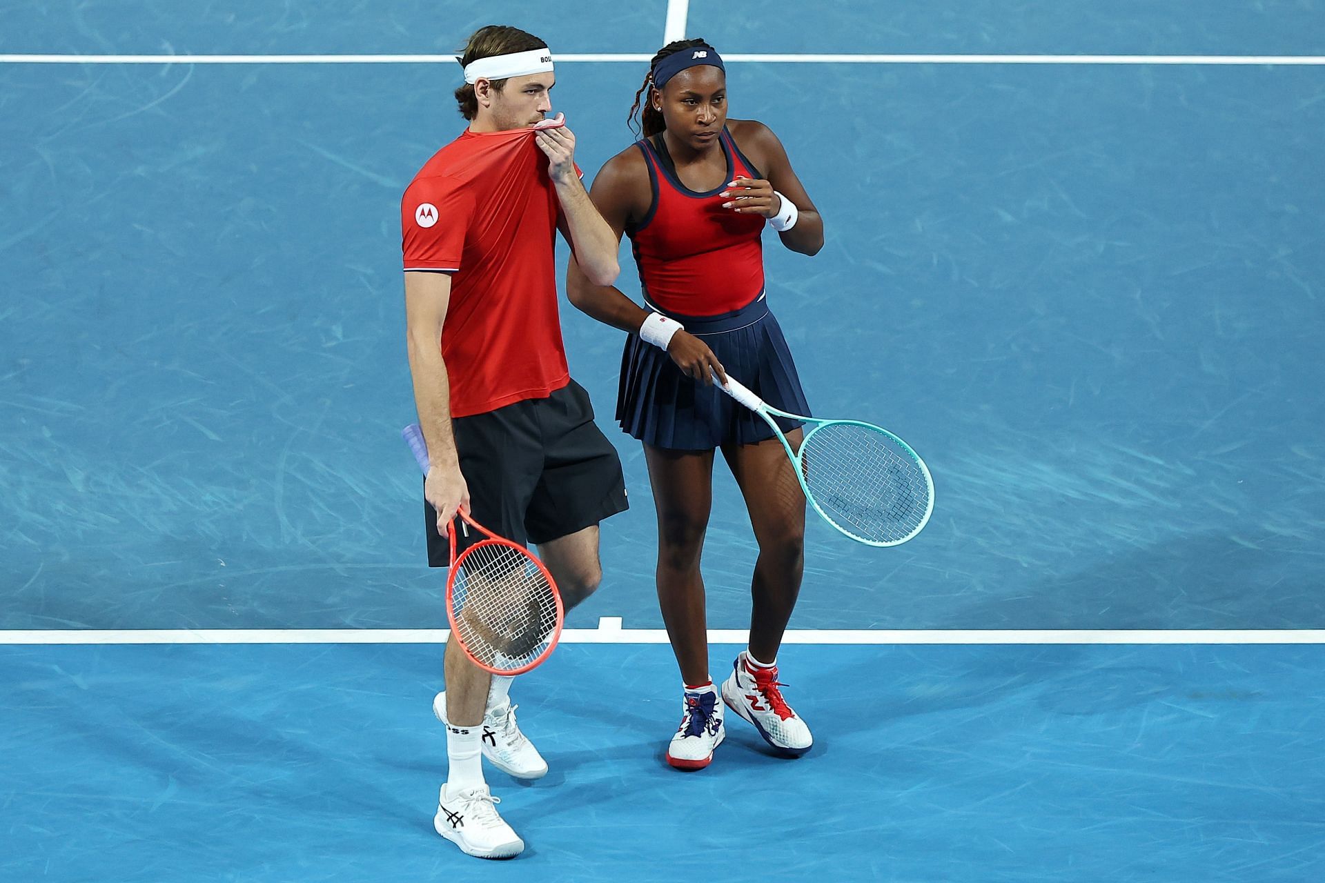 Coco Gauff and Taylor Fritz pictured at the 2025 United Cup - Image Source: Getty