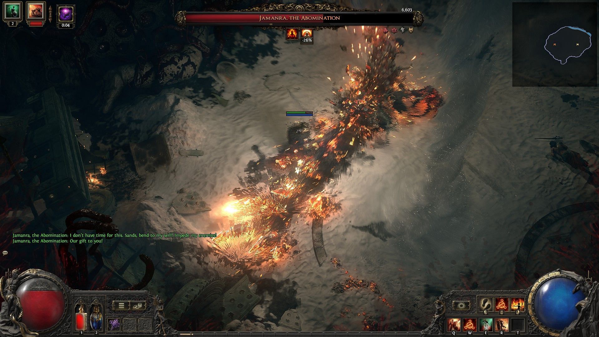 Straight line front attack from Jamanra in Path of Exile 2 (Image via GGG)