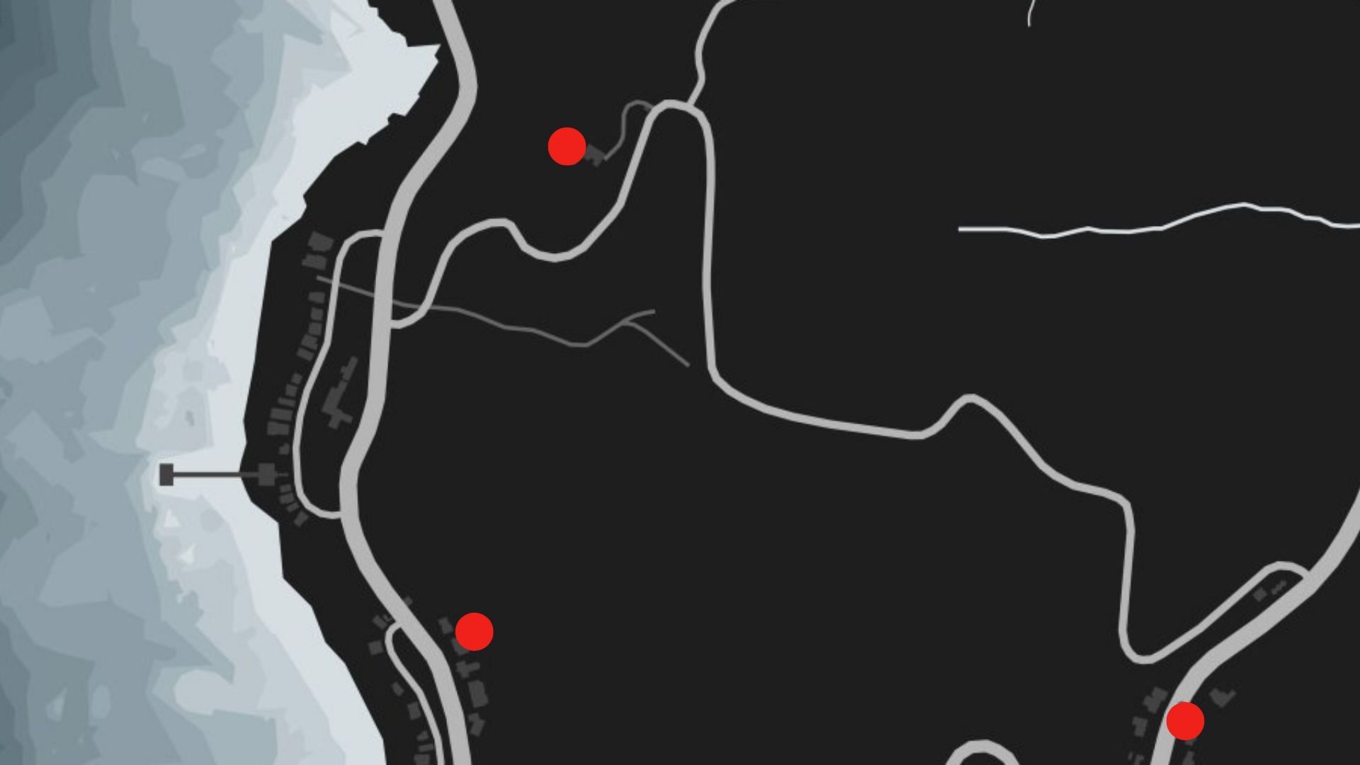 GTA 5 Online Snowmen locations 12, 13, and 14/25 (Image via Rockstar Games || gtaweb.eu)