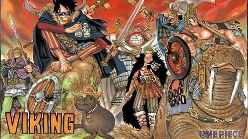 The Straw Hat Pirates as seen in a color spread (Image via Eiichiro Oda/Shueisha)