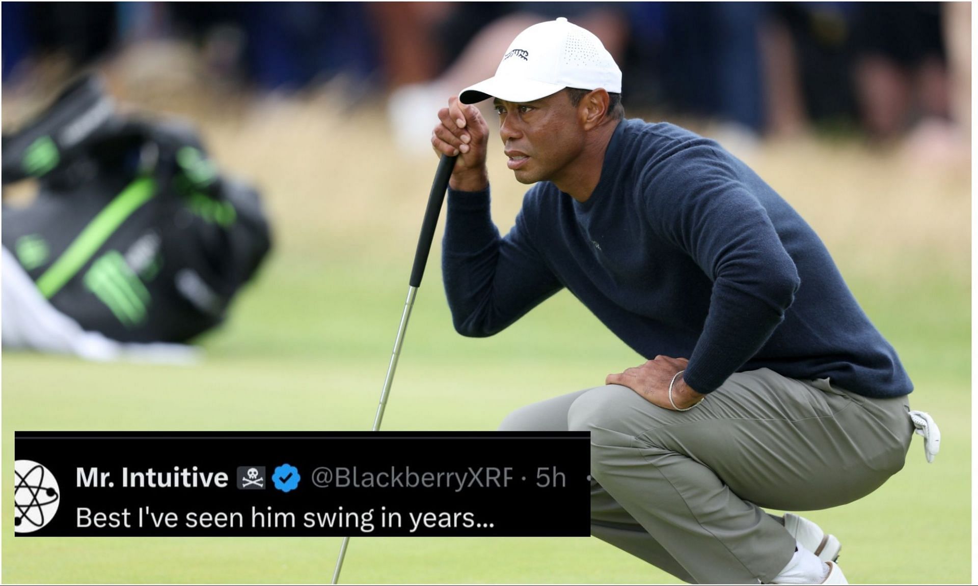 "Best I've seen him swing in years" Fans react to Tiger Woods taking