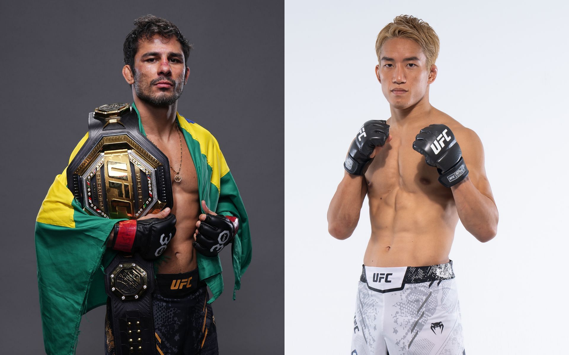 Alexandre Pantoja (left) and Kai Asakura (right) will clash for the flyweight throne at UFC 310 [Images courtesy: Getty Images]