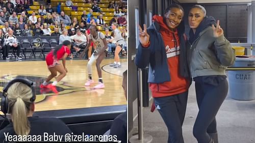 Laura Govan watches her daughter Izela Arenas play in Louisville's game against Colorado. Source: Instagram/@lauramgovan