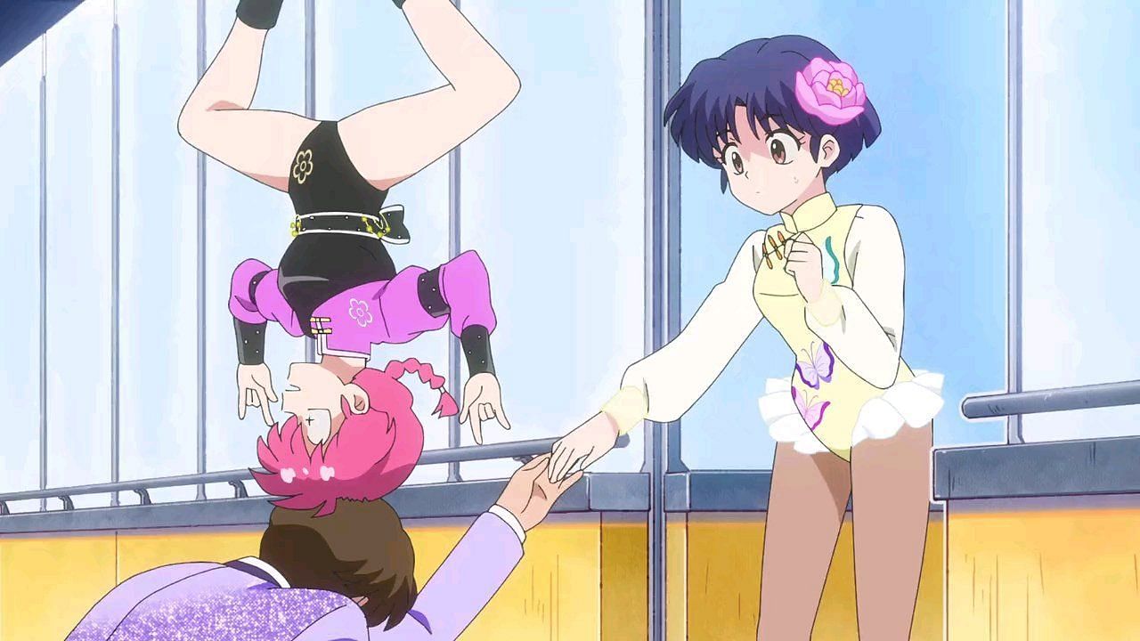 Female Ranma, Akane, and Mikado as seen in the most recent episode (Image via MAPPA).