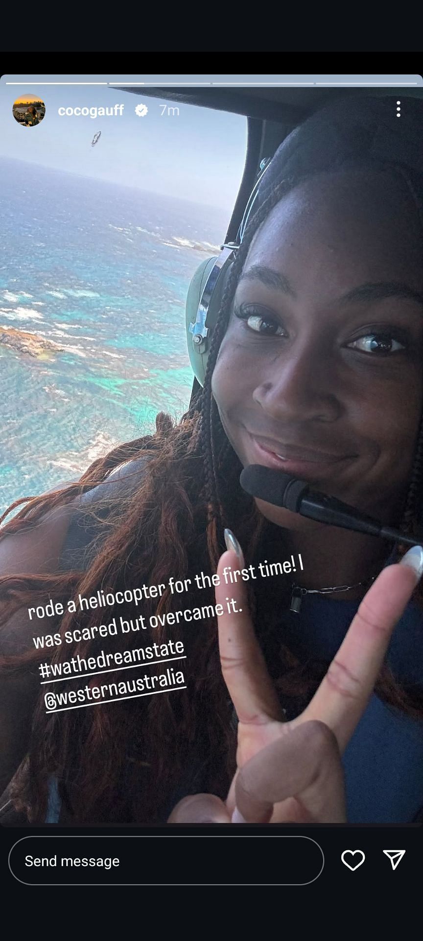 Coco Gauff&#039;s Instagram Story. (Image: Instagram @corigauff)