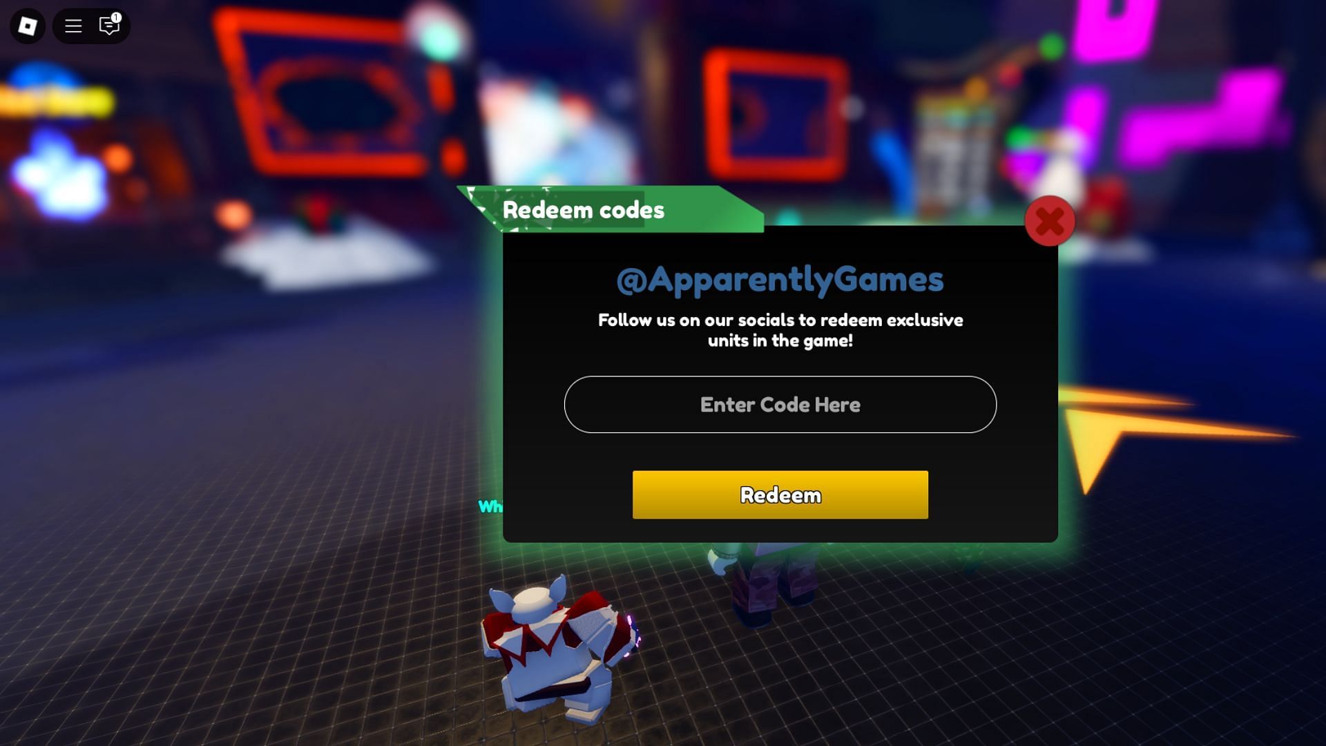 Redeem codes in Nightmare Clash (Image via Roblox)