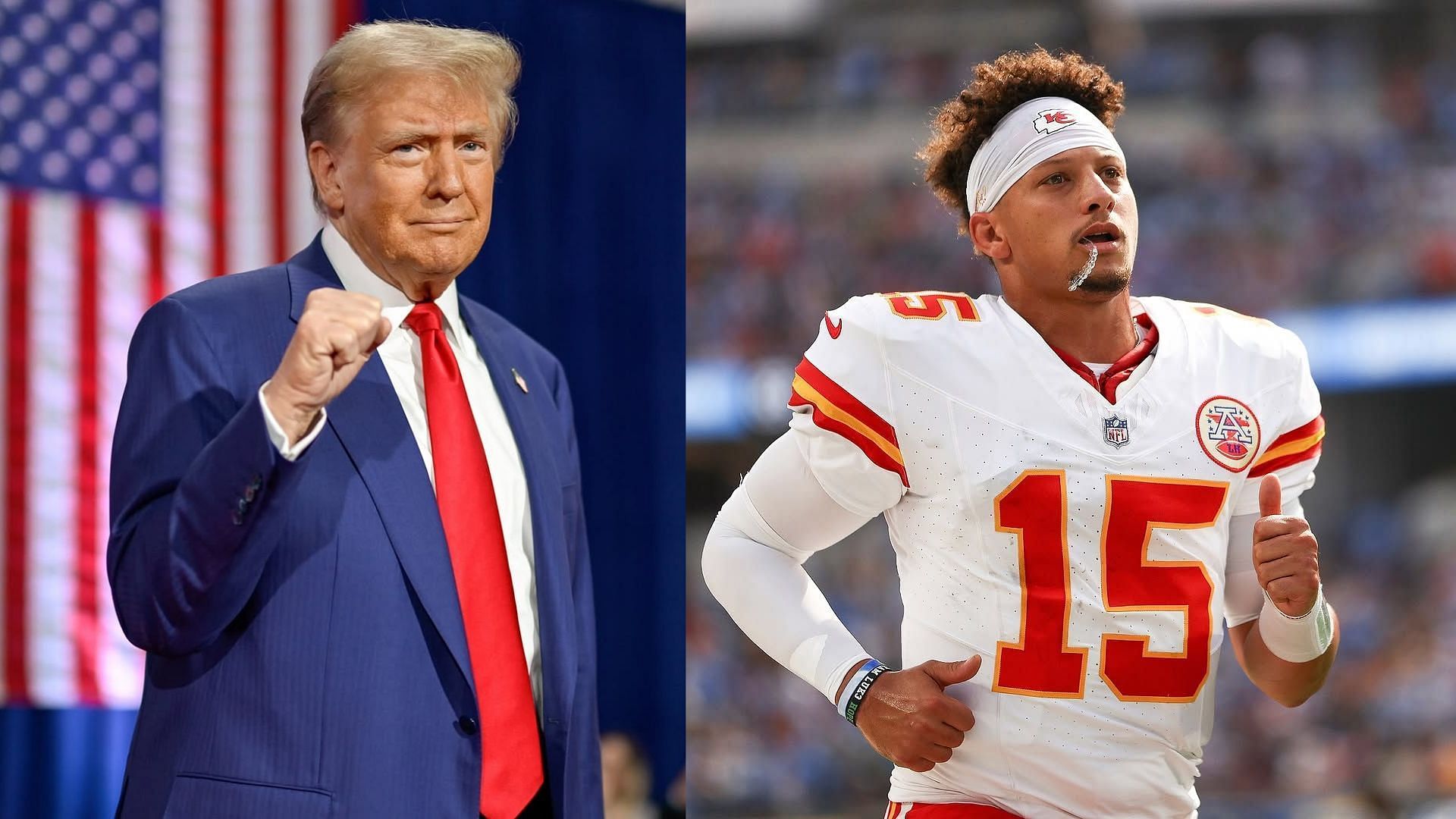 Patrick Mahomes x Donald Trump Collage