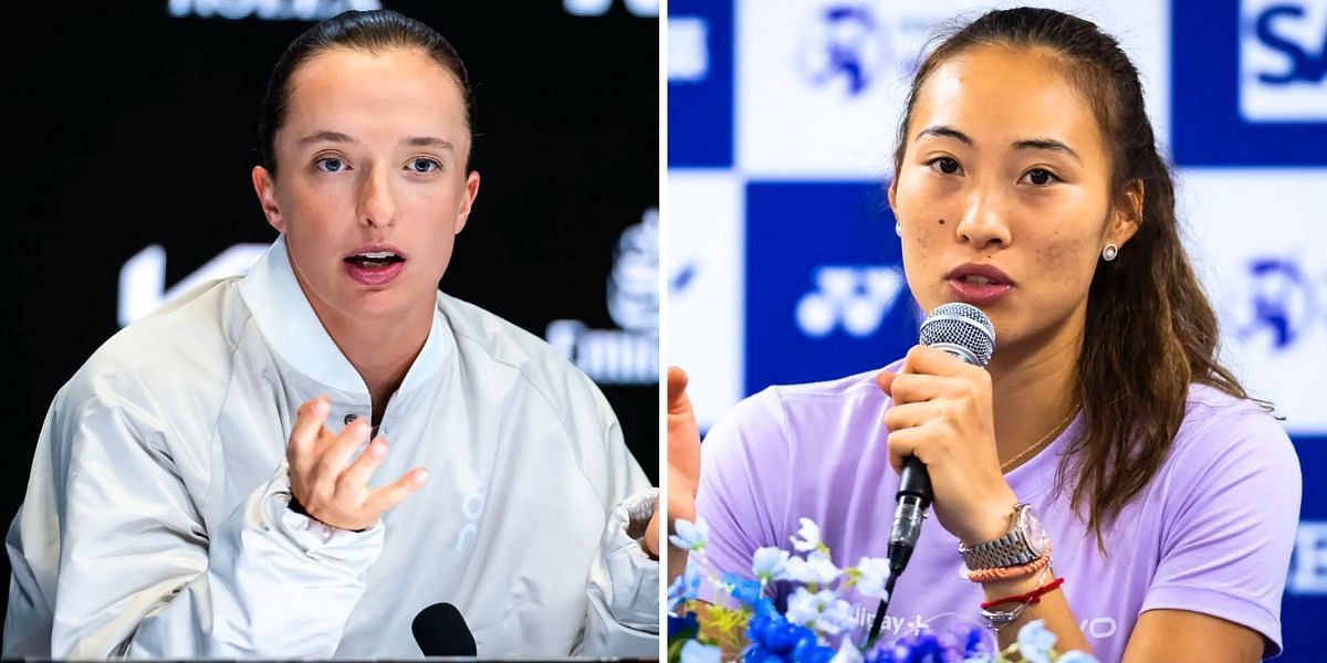 Iga Swiatek (L) and Zheng Qinwen (R) (Image Source: Getty)