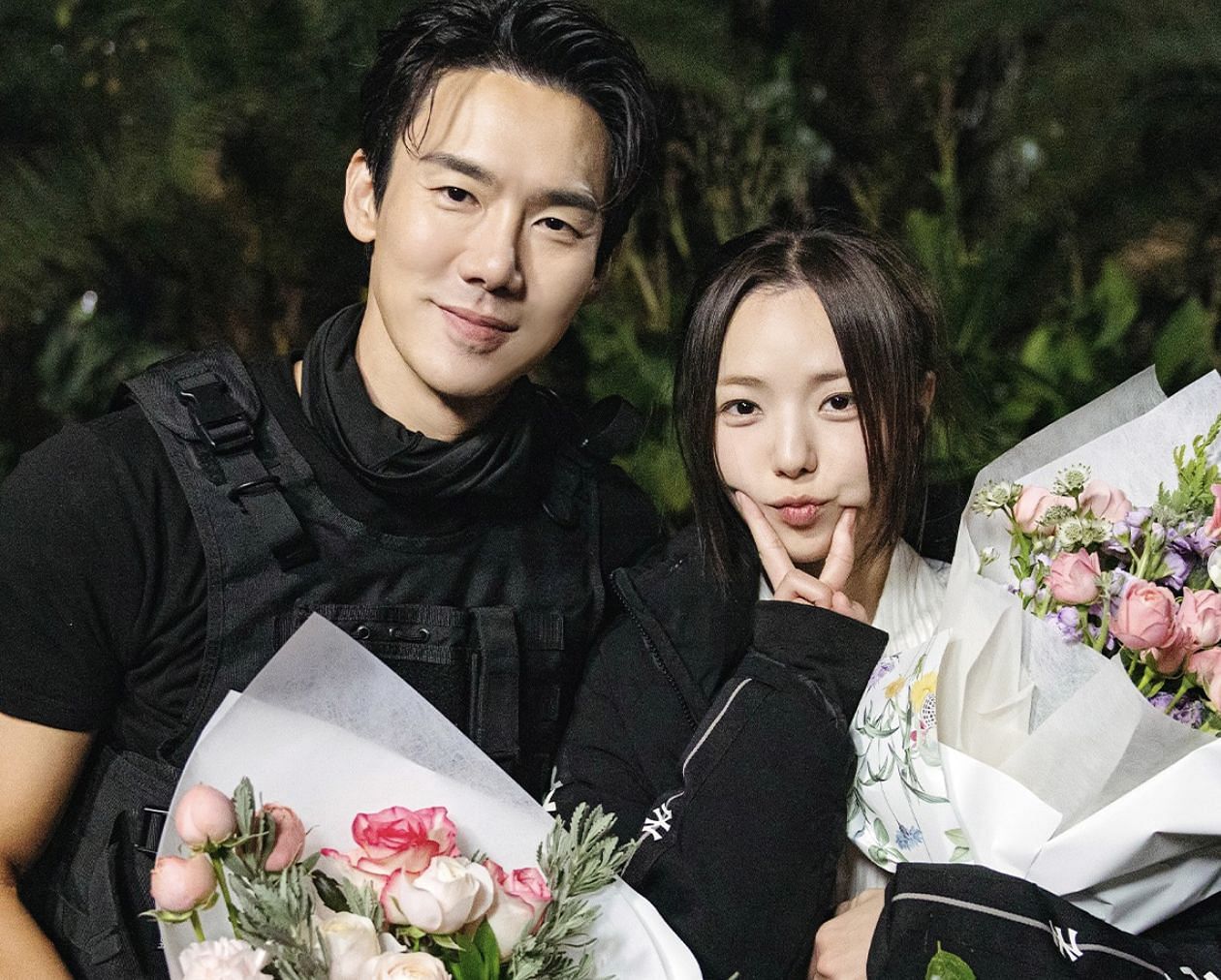 Yoo Yeon-seok and Hong Hee-joo on the sets of When the Phone Rings episode 12(Image via @mbcdrama_now)