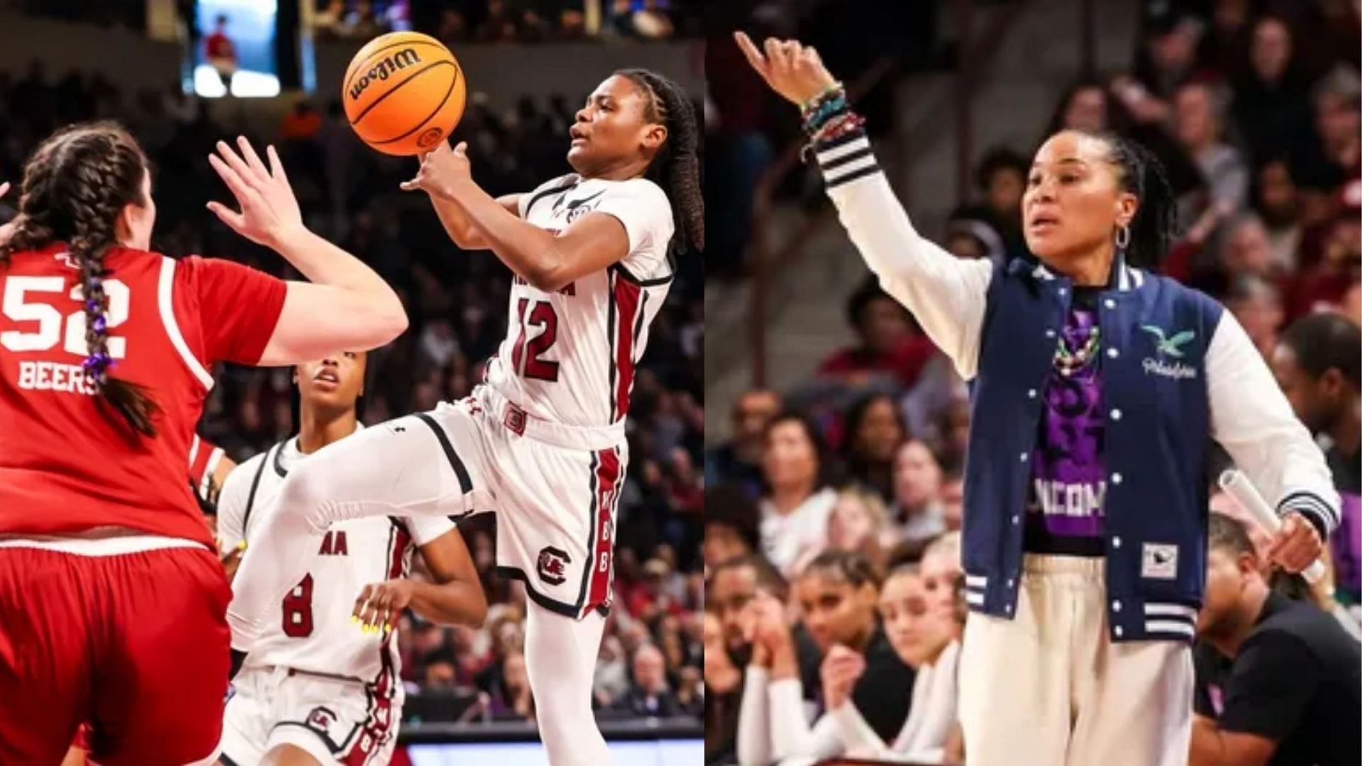 South Carolina guard MiLaysia Fulwiley (left) and coach Dawn Staley (right). Image Source: IMAGN)