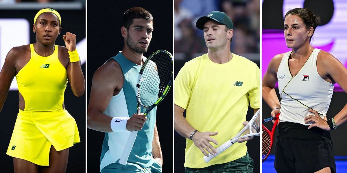 Coco Gauff, Carlos Alcaraz, Tommy Paul, and Emma Navarro lost in the quarterfinals of the Australian Open 2025. (Photos: Getty)