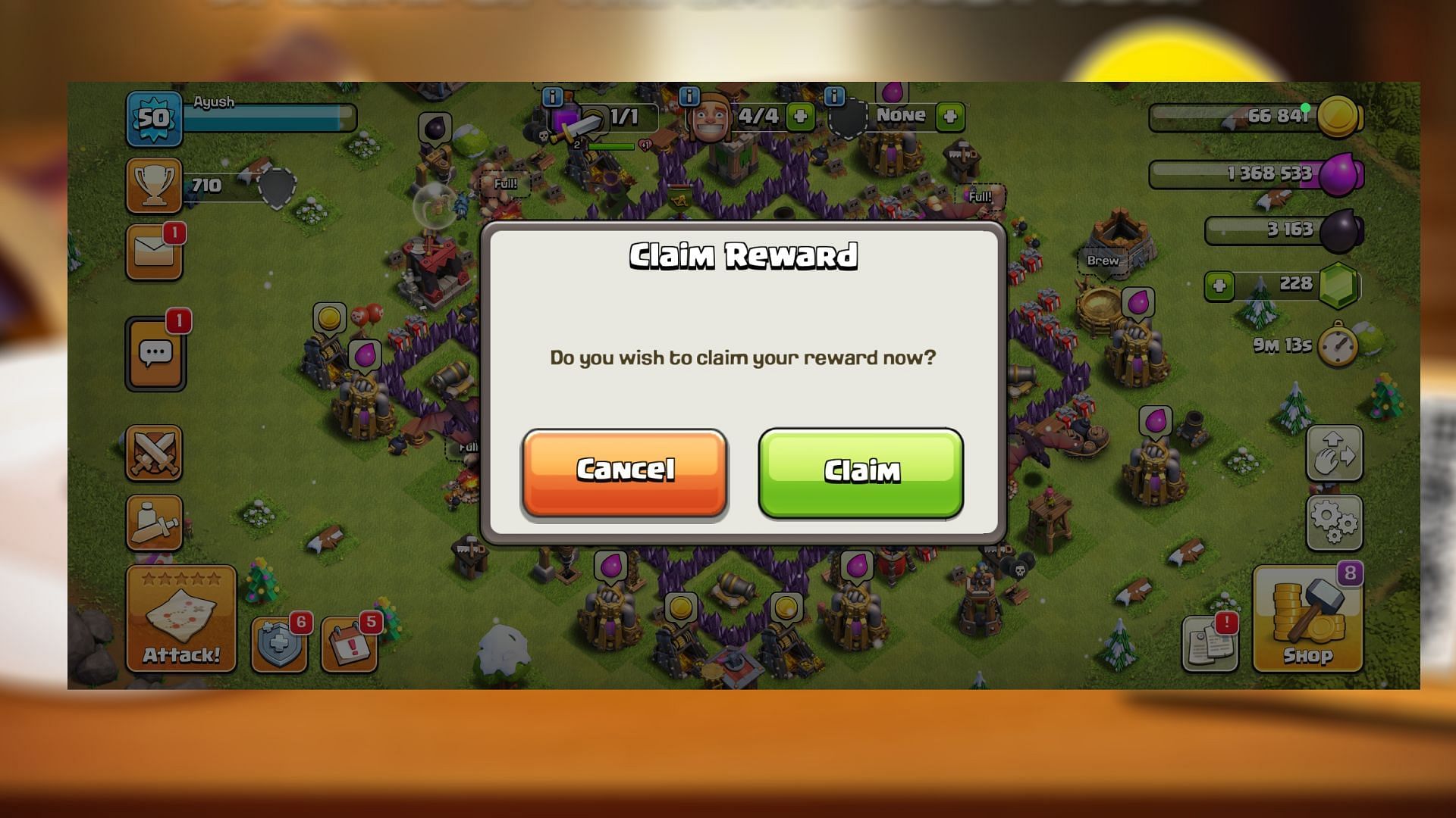 Select &quot;Claim&quot; to get the freebie (Image via Supercell)