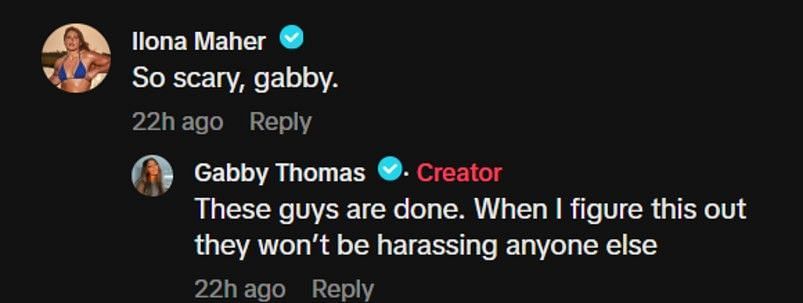 Ilona Maher reacts to Gabby Thomas facing harrasment