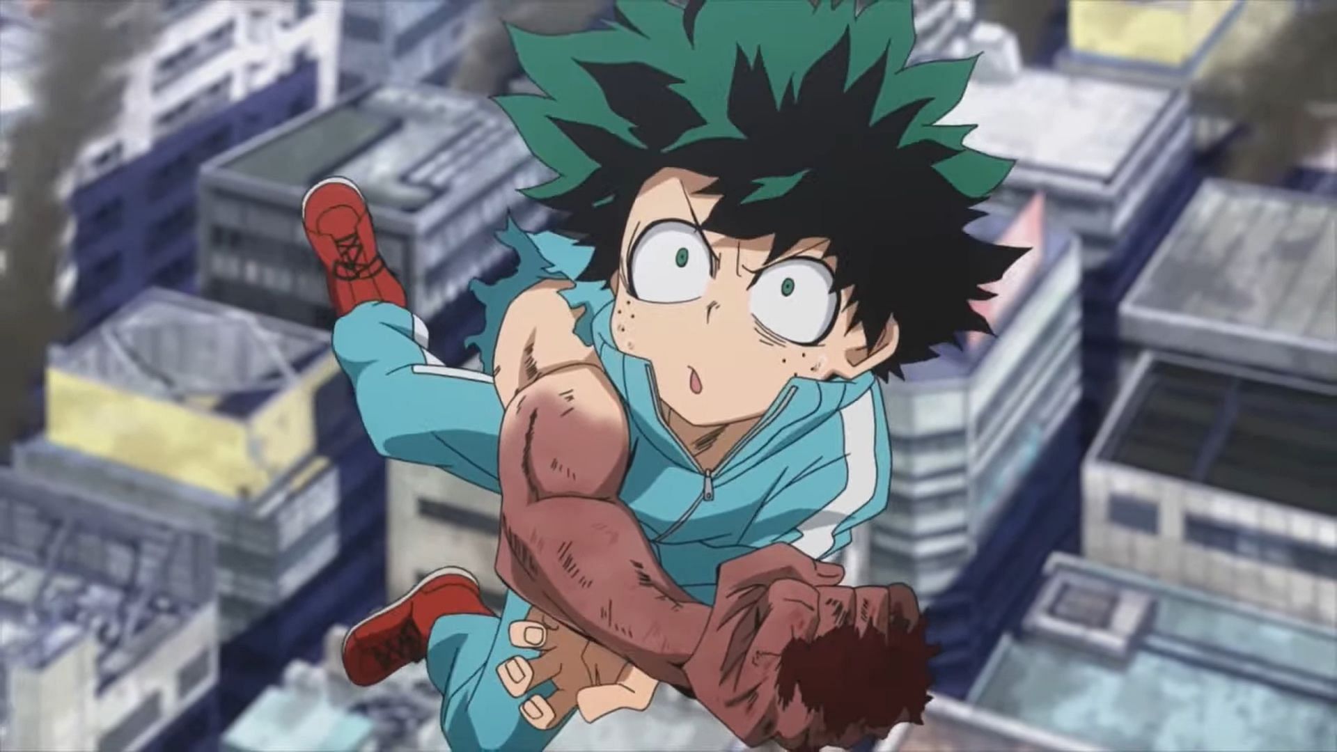 Deku as seen in the anime (Image via BONES)