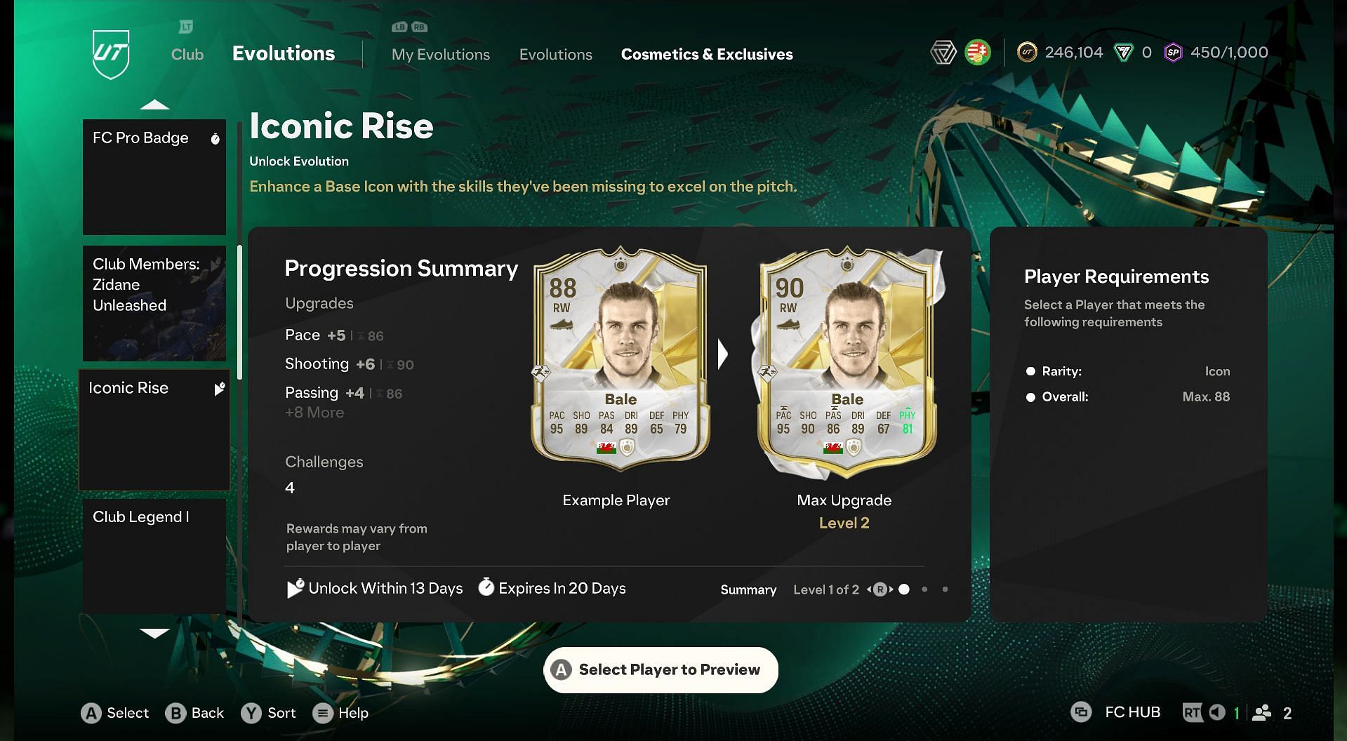 Bale can be used in Iconic Rise EA FC 25 evolution (Image via EA Sports)